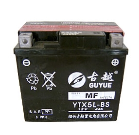 古越免维护系列摩托车用蓄电池(YT6MF)YTX5L-BS YTX5L-BS